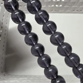 10mm Glass Beads – Clear Dark Purple